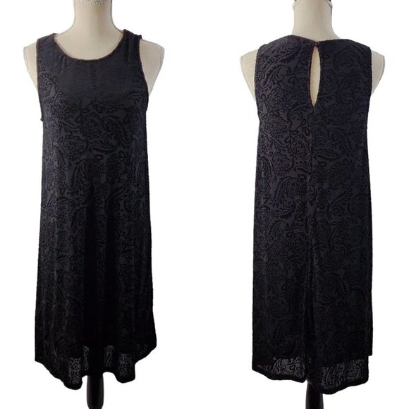 Simply Styled Women's Slip Lined Floral Print Black Dress - Size Medium - Picture 2 of 16